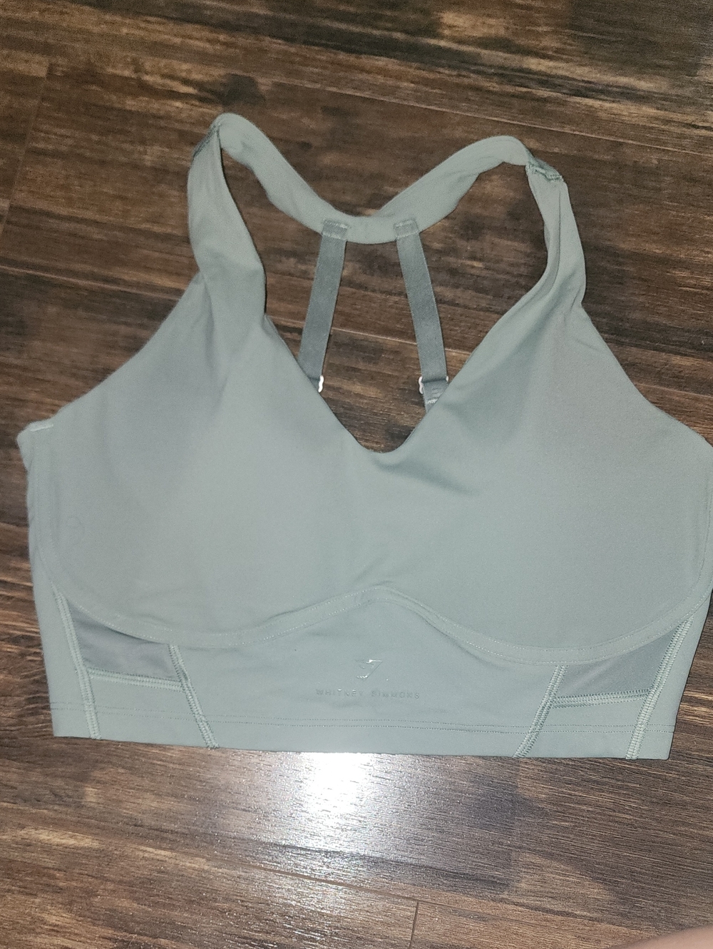 Gymshark Sage Green Strappy Back Sports Bra